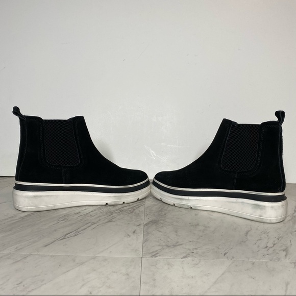 Steven by Steve Madden Avery Black Suede Platform Chelsea Boot 6M - Picture 4 of 13